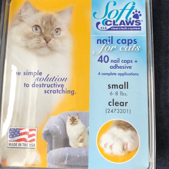 Soft Claws Cat Nail Caps Clear Small Made in USA Protect - Picture 2 of 5